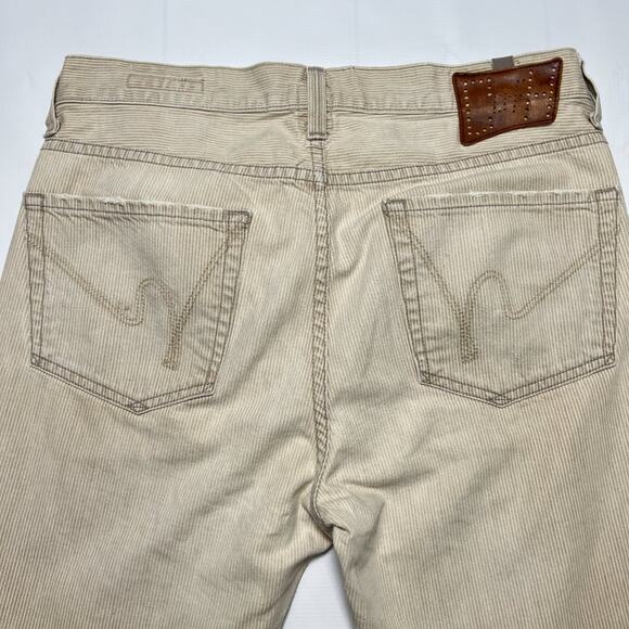 Citizens of Humanity COH SID Straight Leg Jeans SIZE 30 x 30 Beige Striped USA - Picture 7 of 10